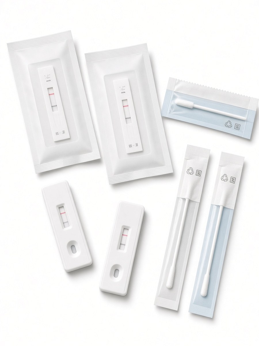 Diagnostic test kits and swabs